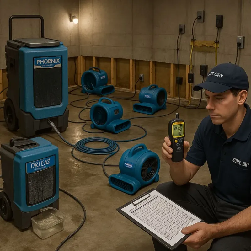 Structural Drying and Dehumidification process in Oregon, WI